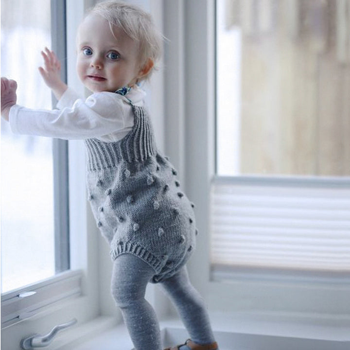 Knitted Baby Sweater Romper