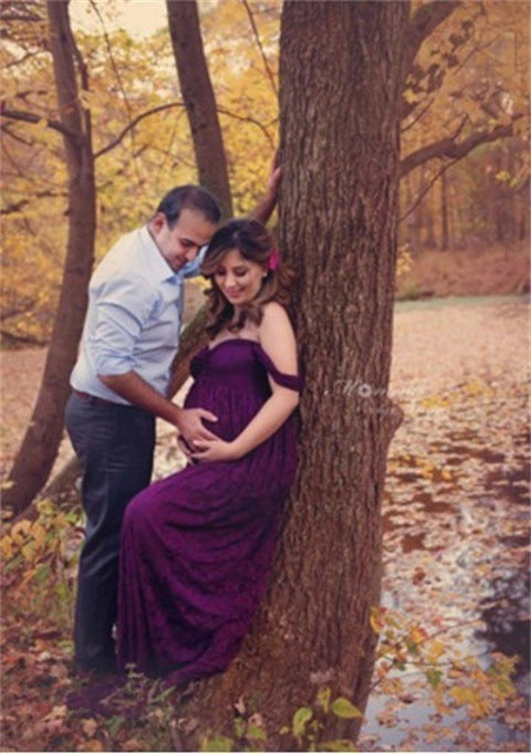 One-shoulder maternity dress