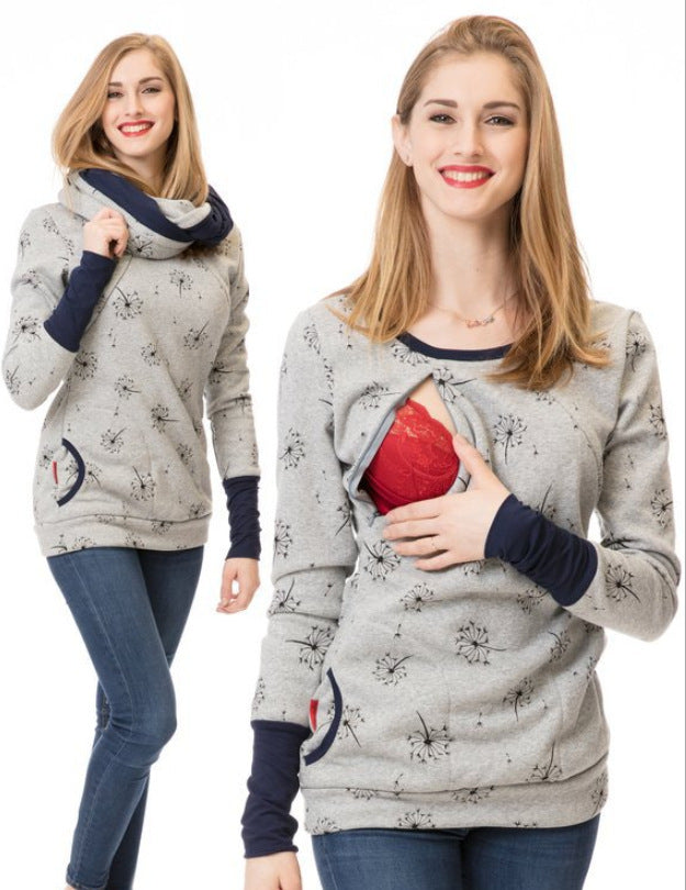 Printed Round Neck Maternity Wear