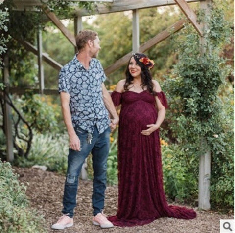 One-shoulder maternity dress