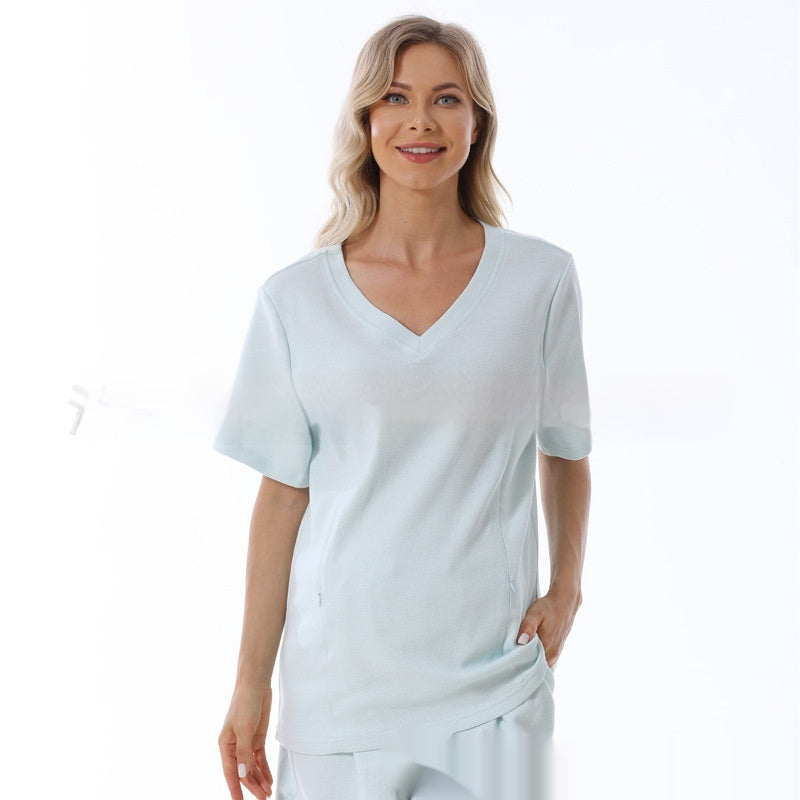Home Waffle Short Maternity Suit