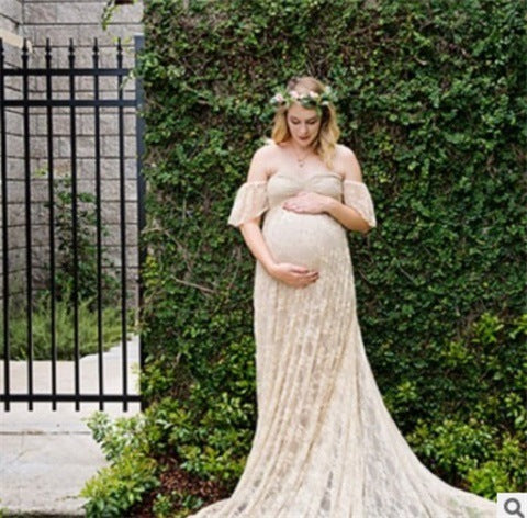 One-shoulder maternity dress