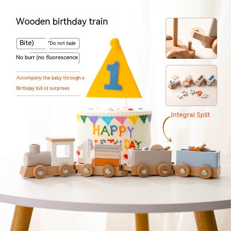 Wooden Baby Birthday Milestone Toy