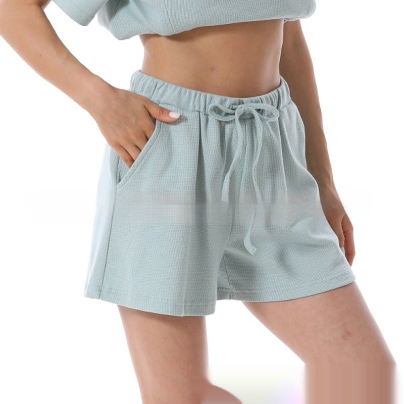 Home Waffle Short Maternity Suit