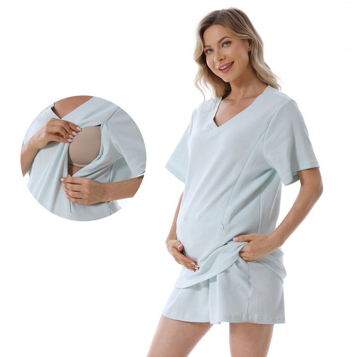 Home Waffle Short Maternity Suit
