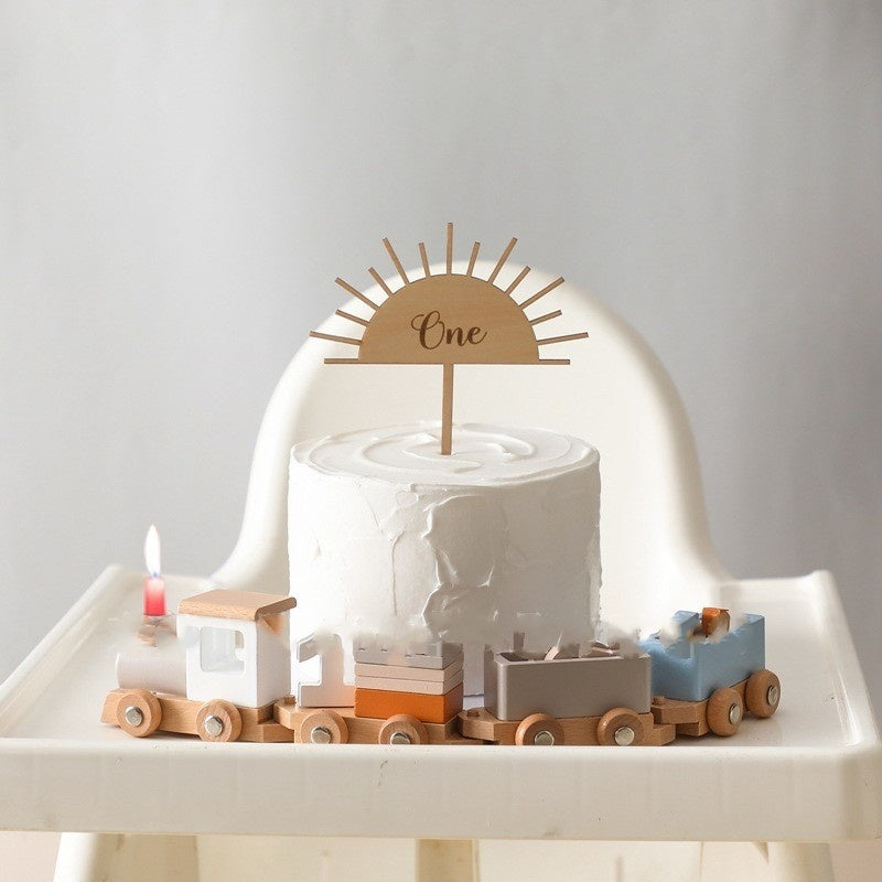 Wooden Baby Birthday Milestone Toy