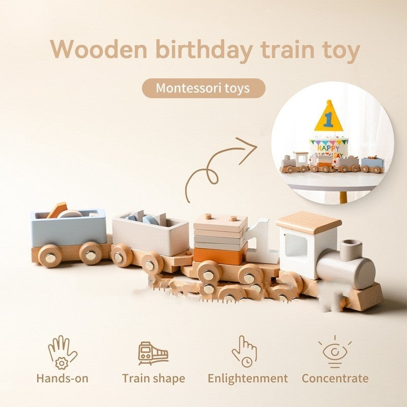 Wooden Baby Birthday Milestone Toy